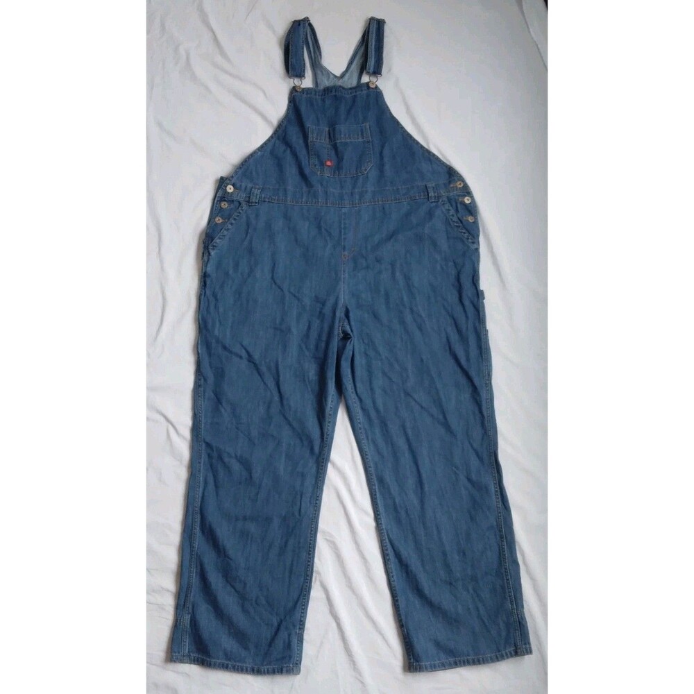 Dickies Overalls Utility Blue Jean Denim Bib Overalls Workwear Men's Size 2XL